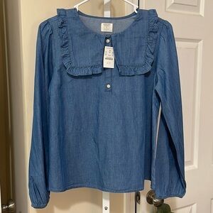 Crew Cuts Girls chambray top NWT